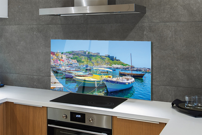 Szkło Ozdobne do Kuchni Statki w Zatoce pod Górami