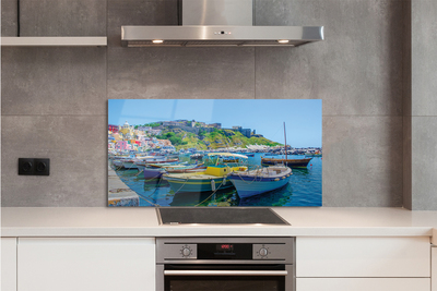 Szkło Ozdobne do Kuchni Statki w Zatoce pod Górami