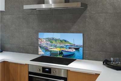 Szkło Ozdobne do Kuchni Statki w Zatoce pod Górami