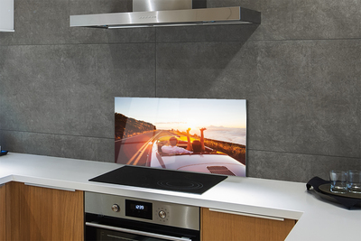 Szkło do Kuchni na Ścianę Podróż: Droga, Samochód i Ludzie