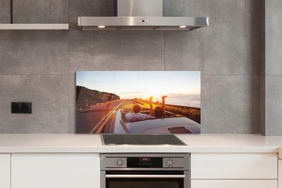 Szkło do Kuchni na Ścianę Podróż: Droga, Samochód i Ludzie