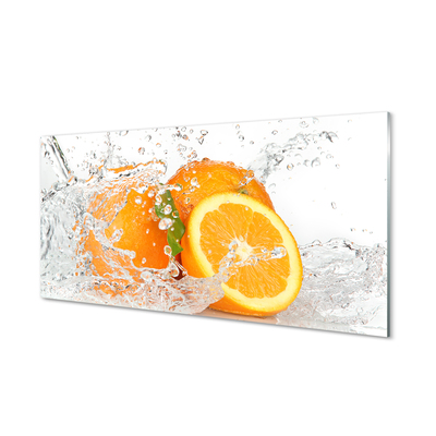Szklany Panel Pomarańcze w wodzie