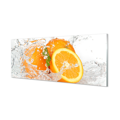 Szklany Panel Pomarańcze w wodzie