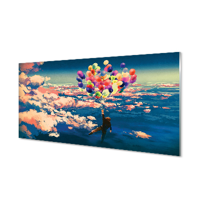 Szklany Panel Niebo chmury balony