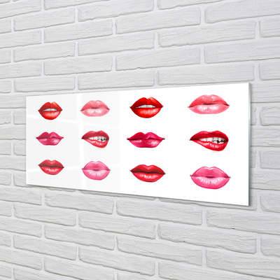 Panel szklany do Kuchni Czerwono-Różowe Usta