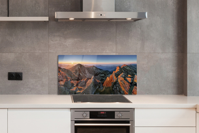 Szklany Panel Góry w Blasku Zachodu