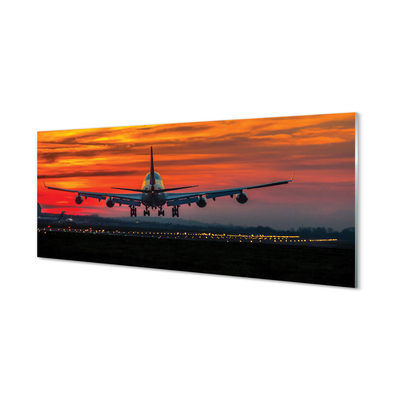Szklany Panel Zachód samolot chmury