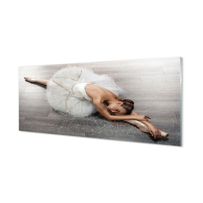 Szklany Panel Kobieta biała sukienka baletnica