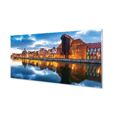 Panel Szklany Gdańsk Rzeka budynki