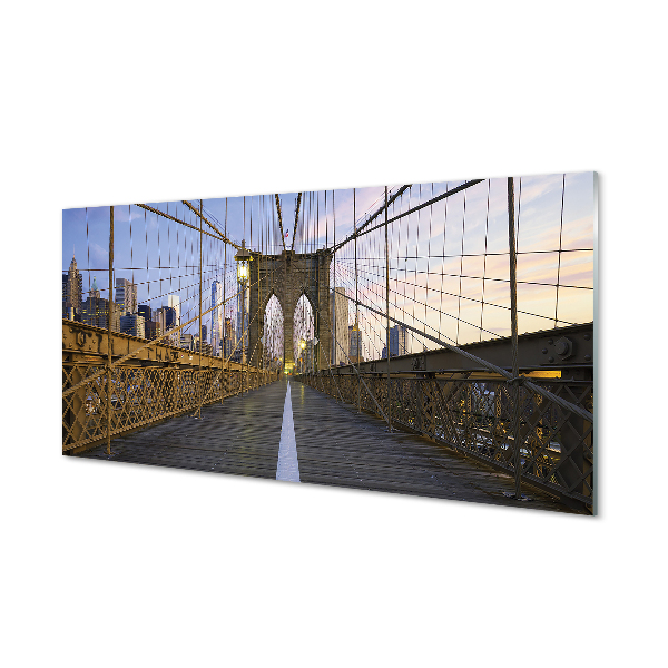 Panel Szklany Wieżowce most zachód słońca