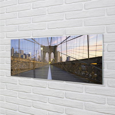 Panel Szklany Wieżowce most zachód słońca