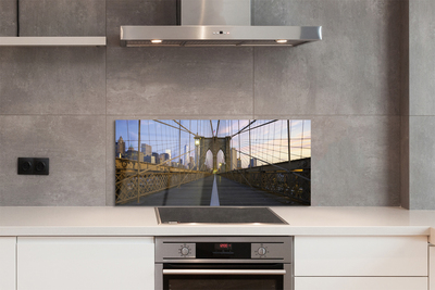 Szkło do Kuchni na Ścianę Skyline o Zachodzie Słońca