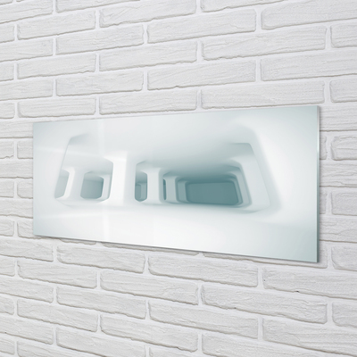 Panel szklany do Kuchni Trójwymiarowe Białe Filary