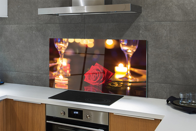 Panel nad Blat Kuchenny Róża, Świece i Kieliszki