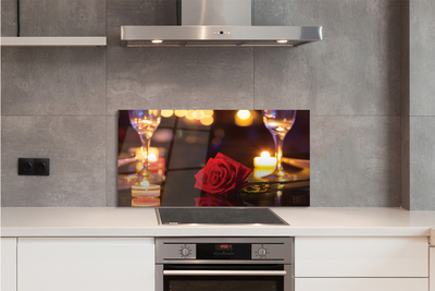 Panel nad Blat Kuchenny Róża, Świece i Kieliszki