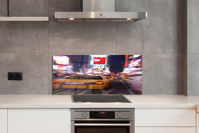 Szklany Panel Samochód w Blasku Miejskich Świateł