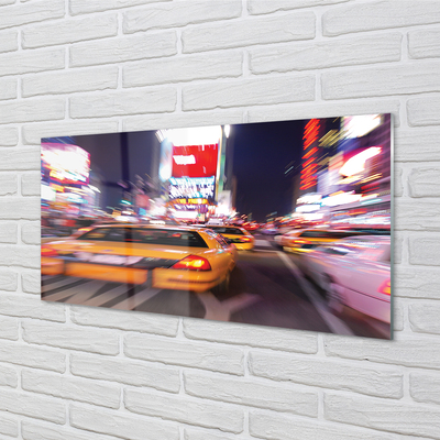 Szklany Panel Samochód w Blasku Miejskich Świateł