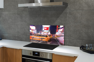 Szklany Panel Samochód w Blasku Miejskich Świateł