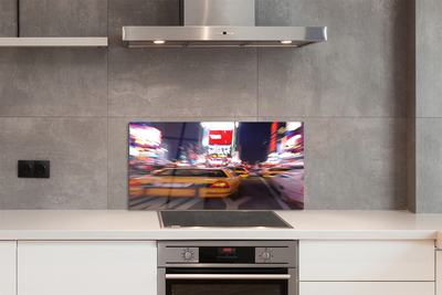 Szklany Panel Samochód w Blasku Miejskich Świateł