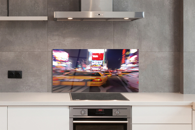 Szklany Panel Samochód w Blasku Miejskich Świateł