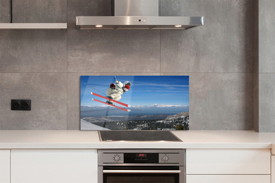 Panel nad Blat Kuchenny Narciarz w Wysokich Górach