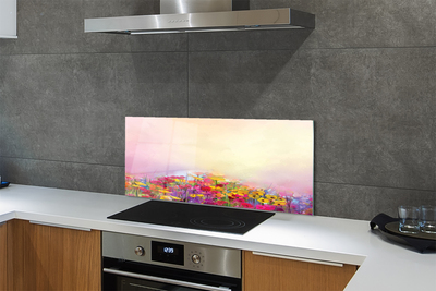 Panel szklany do Kuchni Obraz Kwiatów na tle Nieba