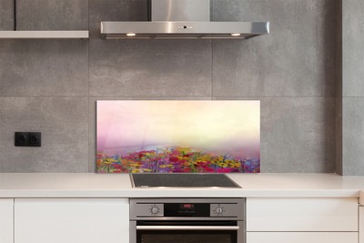 Panel szklany do Kuchni Obraz Kwiatów na tle Nieba