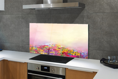 Panel szklany do Kuchni Obraz Kwiatów na tle Nieba