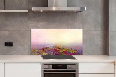 Panel szklany do Kuchni Obraz Kwiatów na tle Nieba