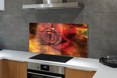 Panel szklany do Kuchni Malarski Obraz Róży