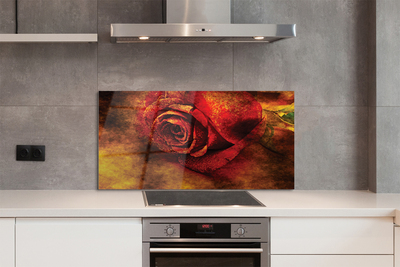 Panel szklany do Kuchni Malarski Obraz Róży