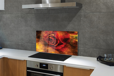 Panel szklany do Kuchni Malarski Obraz Róży