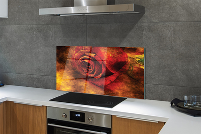 Panel szklany do Kuchni Malarski Obraz Róży