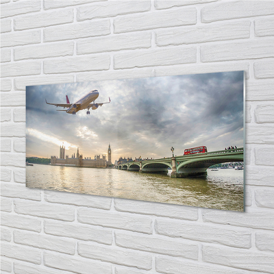 Szklany Panel Samolot w Białych Chmurach