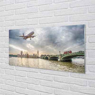 Szklany Panel Samolot w Białych Chmurach