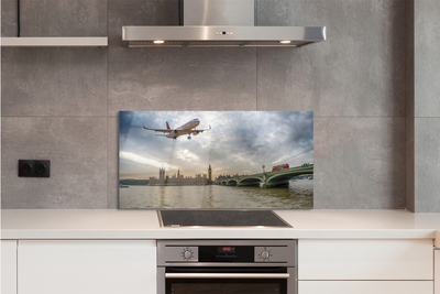 Szklany Panel Samolot w Białych Chmurach