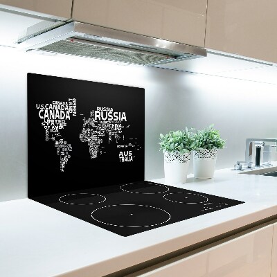 Deska kuchenna Mapa świata napisy