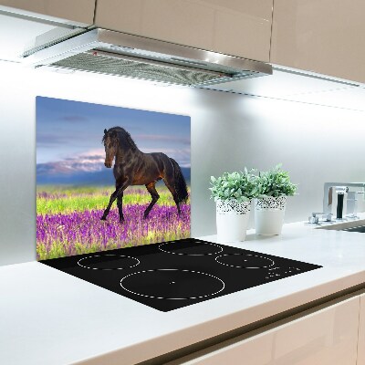 Deska kuchenna Koń na polu lawendy