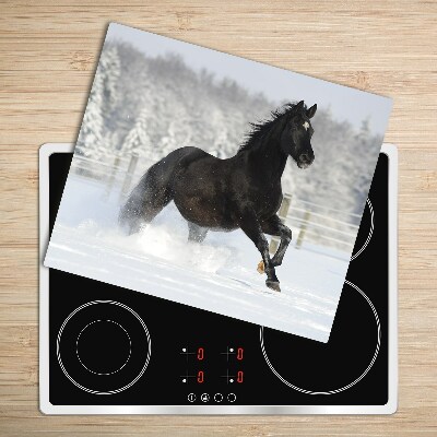 Deska kuchenna Koń w galopie śnieg