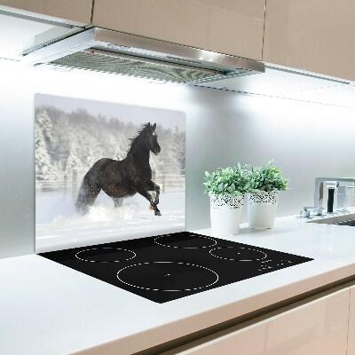 Deska kuchenna Koń w galopie śnieg