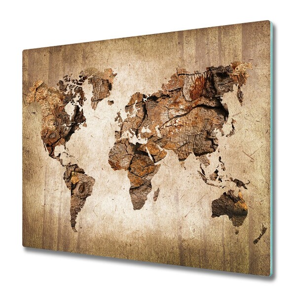 Deska kuchenna Mapa świata drewno