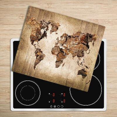 Deska kuchenna Mapa świata drewno