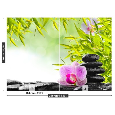 Fototapeta Bambus i Orchidea