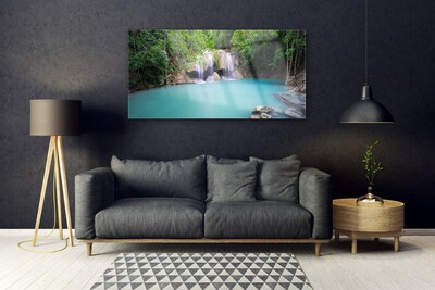Obraz Akrylowy Wodospad Las Jezioro Natura