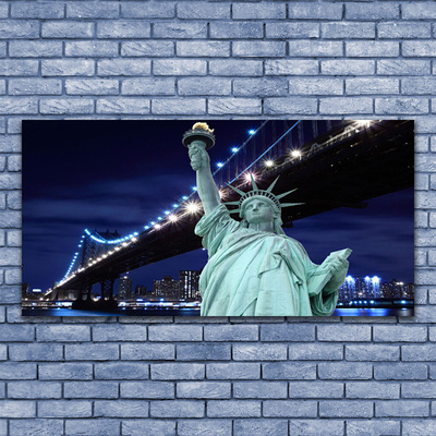 Obraz Akrylowy Most Statua Wolności