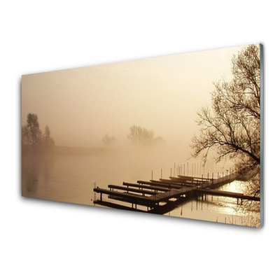 Obraz Akrylowy Most Woda Mgła Krajobraz