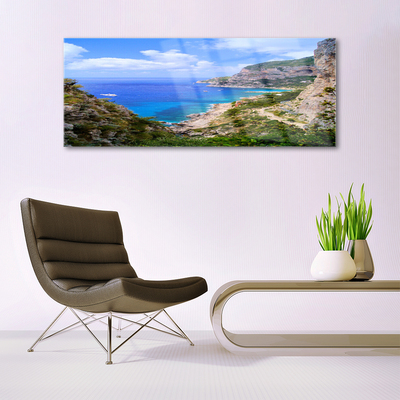 Obraz Akrylowy Morze Plaża Góry Krajobraz