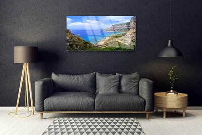 Obraz Akrylowy Morze Plaża Góry Krajobraz
