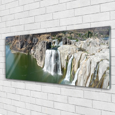 Obraz Akrylowy Wodospad Jezioro Krajobraz