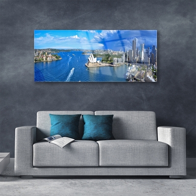 Obraz Akrylowy Morze Miasto Domy